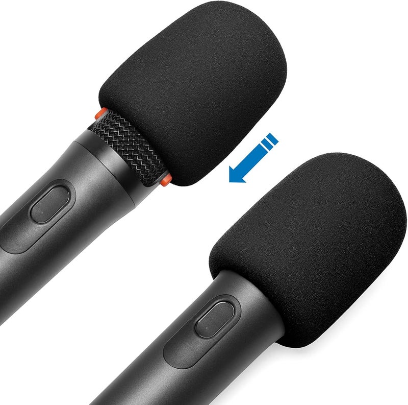 Voarmaks Foam Mic Cover Compatible with JBL PartyBox Wireless Mic Microphones, Wireless Two Microphone System, PartyBox Mic 100 Wird Microphone Sponge Windscreen Pop Filter 4-Pack, Black - Image 5
